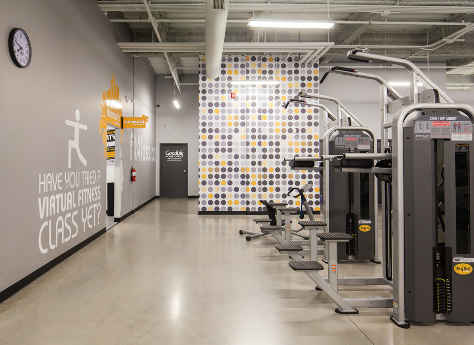 Concrete flooring in commercial fitness centre – Flatout Flooring London ON