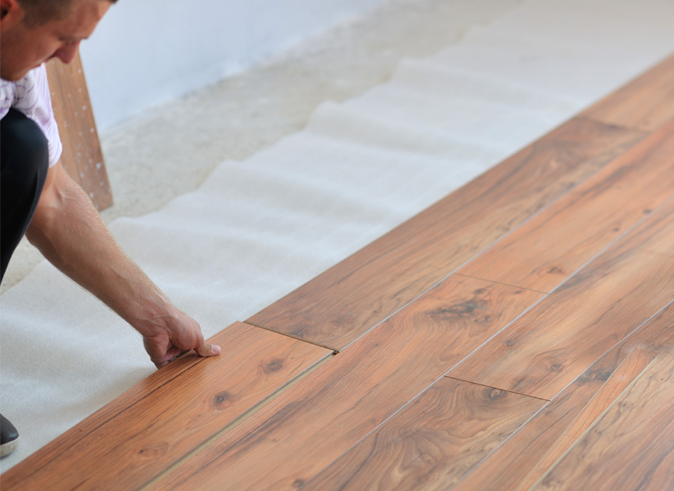 DIY wood flooring installation close-up by Flatout Flooring expert in London Ontario