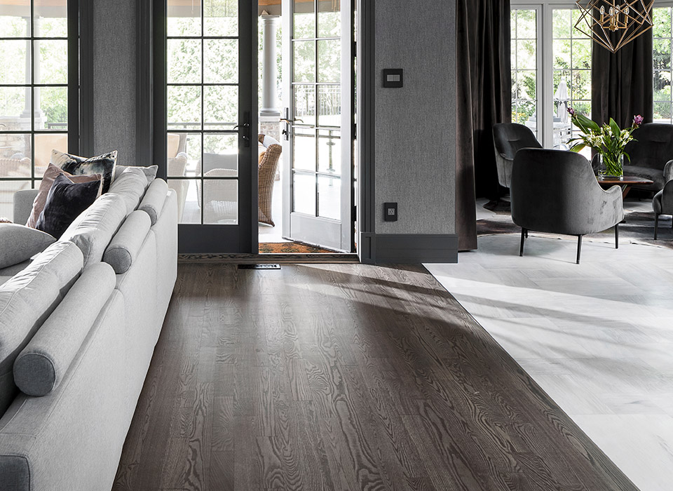 Dark hardwood flooring in luxury residential living room – Flatout Flooring London