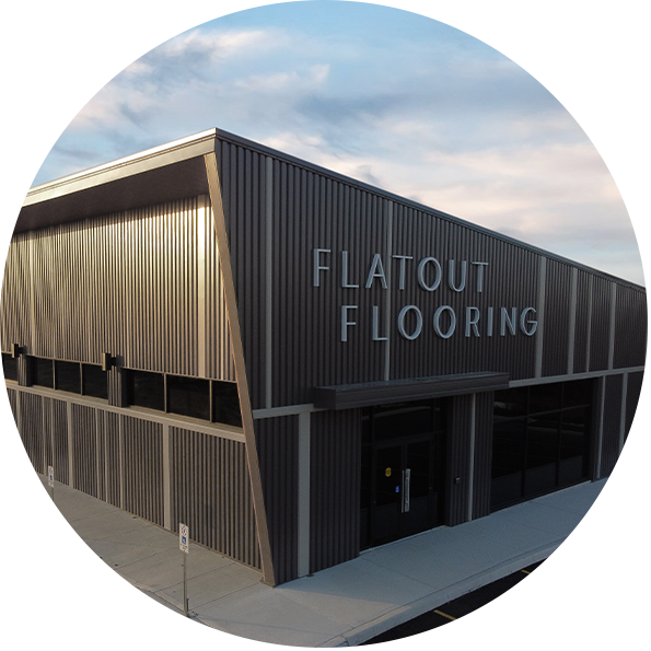 Exterior of Flatout Flooring showroom in London Ontario