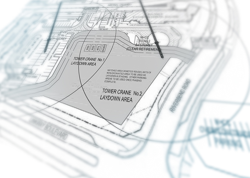 Photo of an Engineering Drawing of the land a structure will be built on