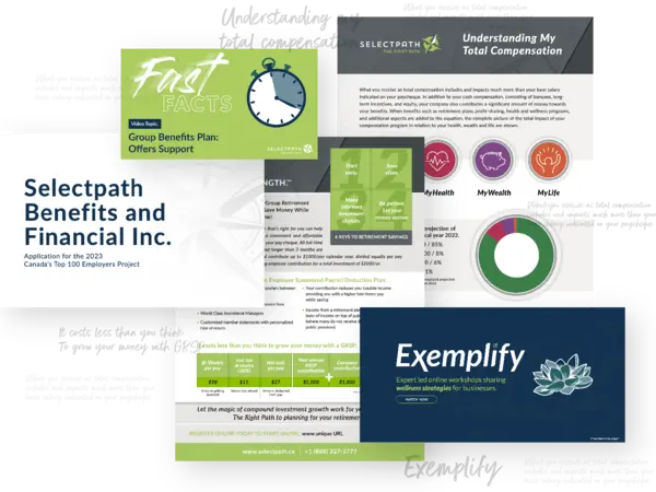 Collage of various clients to showcase copywriting