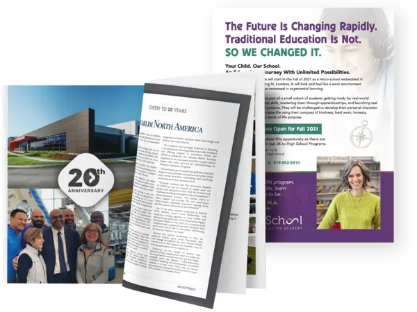 Sample marketing material for Starlim and Infinity School